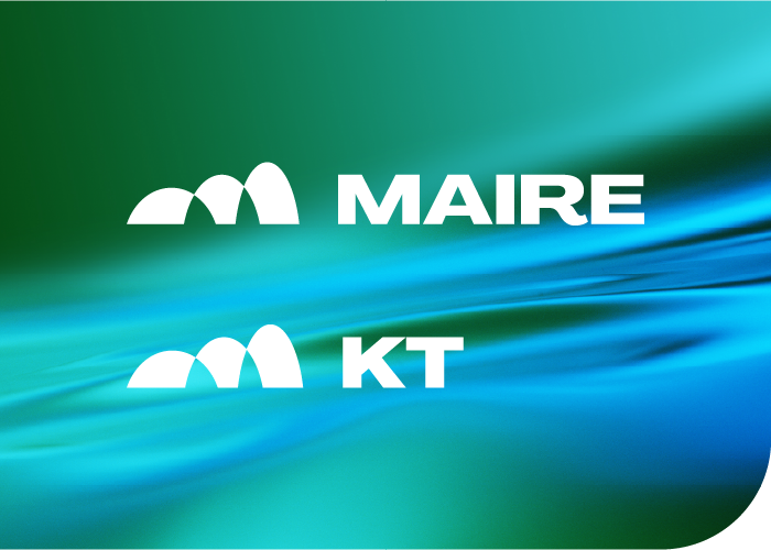 Image with a green aurora background and MAIRE and KT logos